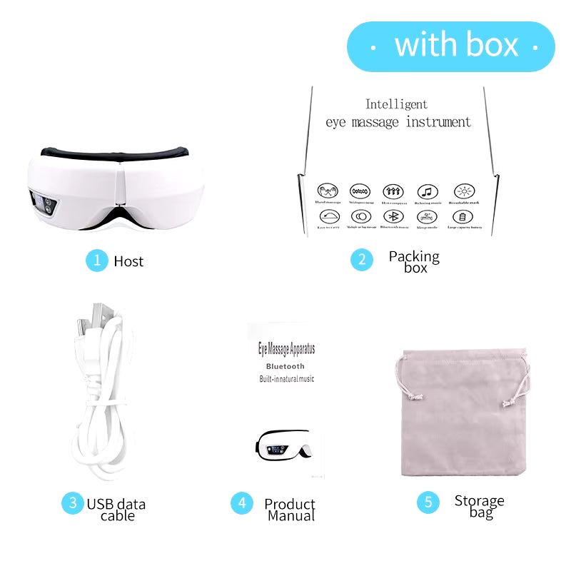 6D Smart Eye Massager Vibration Hot Airbag Compress Eye Care Instrument Bluetooth Music Eye Massage Glasses Eye Relax Fatigue