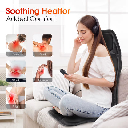 Electric Vibrating Car Massager 10 Head Full Body Massage Chair Mat Portable Massage Cushion Home Infrared Heating Back Vibrator