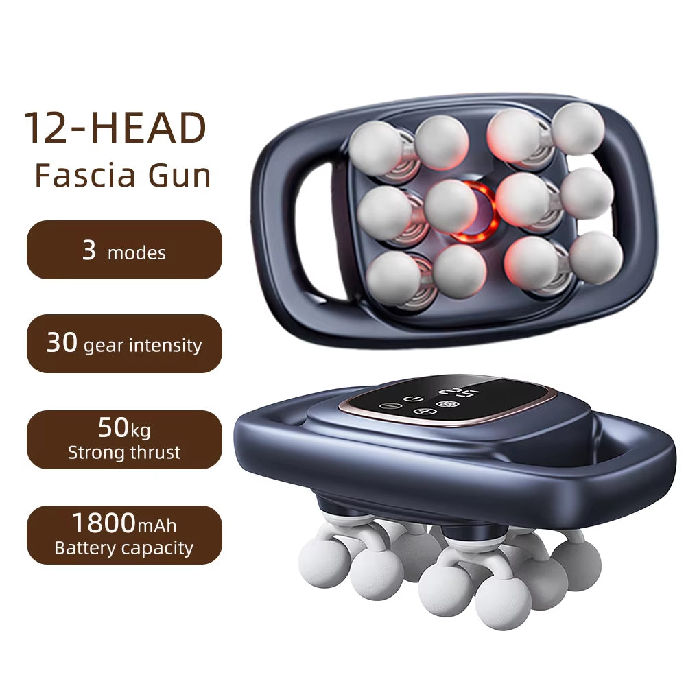 16-Head Fascia Gun High-Frequency Vibration Body Massage Gun Back and Waist Massager Neck Shoulder Massager Muscle Masajeador