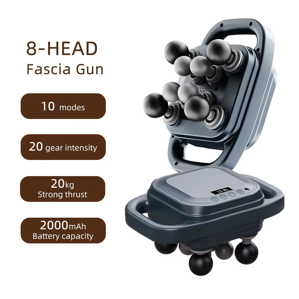 16-Head Fascia Gun High-Frequency Vibration Body Massage Gun Back and Waist Massager Neck Shoulder Massager Muscle Masajeador