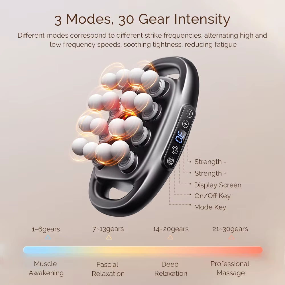 16-Head Fascia Gun High-Frequency Vibration Body Massage Gun Back and Waist Massager Neck Shoulder Massager Muscle Masajeador