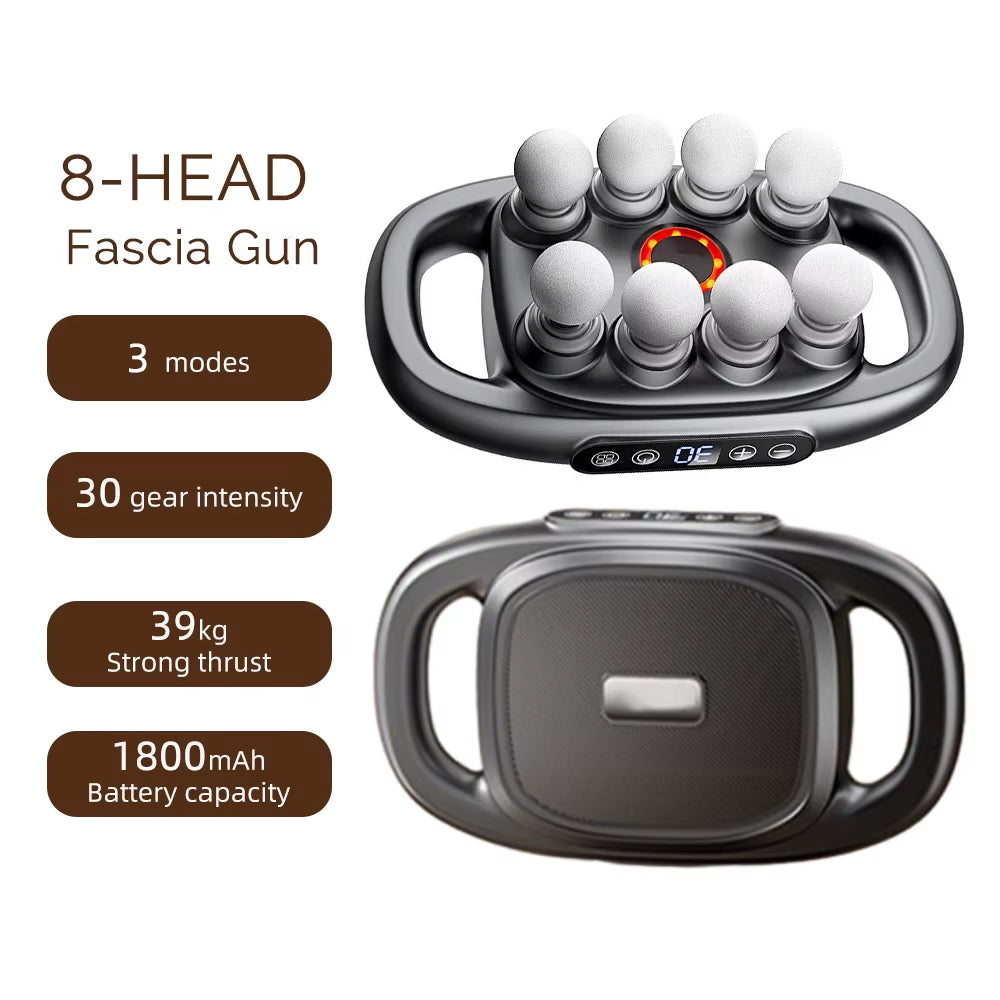 16-Head Fascia Gun High-Frequency Vibration Body Massage Gun Back and Waist Massager Neck Shoulder Massager Muscle Masajeador