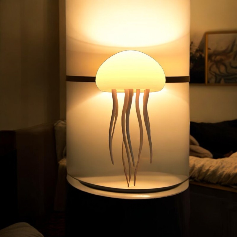 Jellyfish Lamp Voice Control Dancing RGB Gradient Jellyfish Bedside Lamp Rechargeable Table Lamp Touch Sensor Christmas Gift New